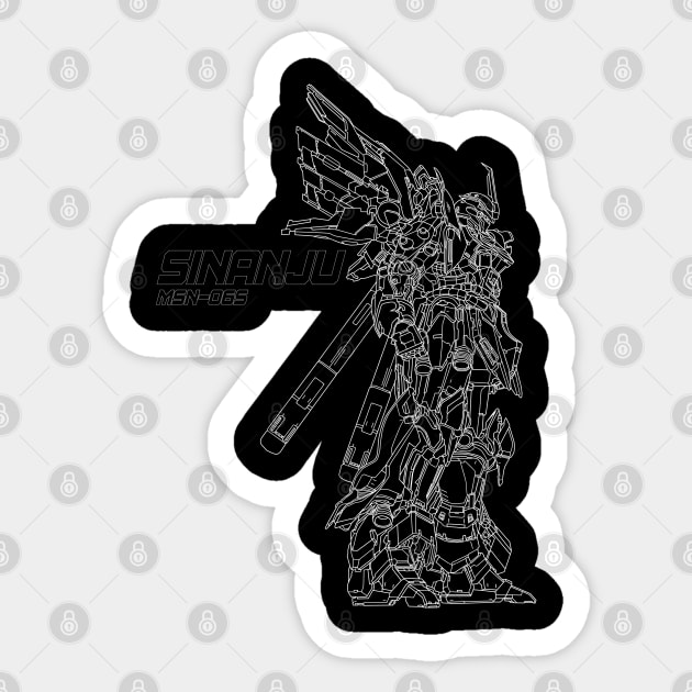 Sinanju on White Line Sticker by CoretanVector